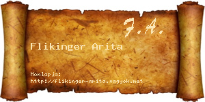Flikinger Arita névjegykártya